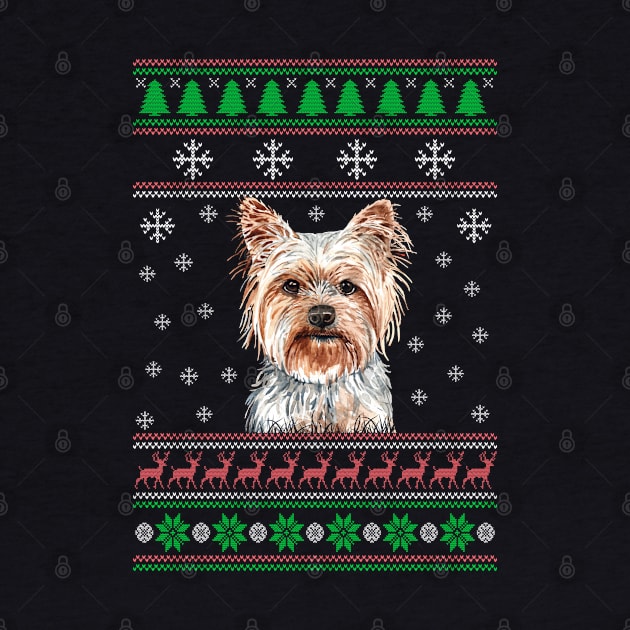 Cute Yorkshire Terrier Dog Lover Ugly Christmas Sweater For Women And Men Funny Gifts by uglygiftideas